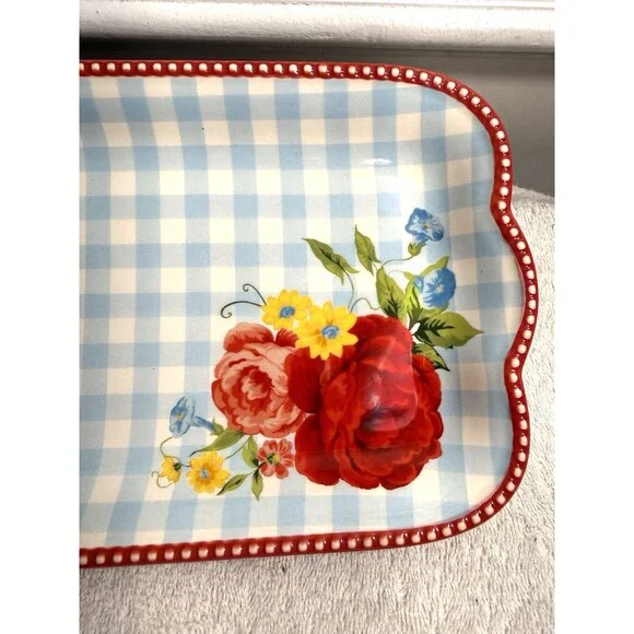 Pioneer Woman Sweet Rose Narrow Platter 14x7 Serving Tray - Picture 3 of 10
